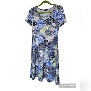 Mandee blue leave with flower dress